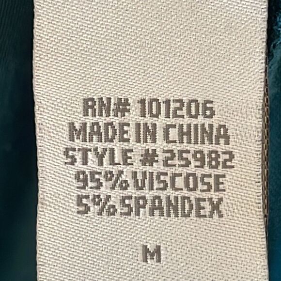 Soft Surroundings scoop neck stretchy shark bite hem tunic in teal blue size M - Picture 6 of 7